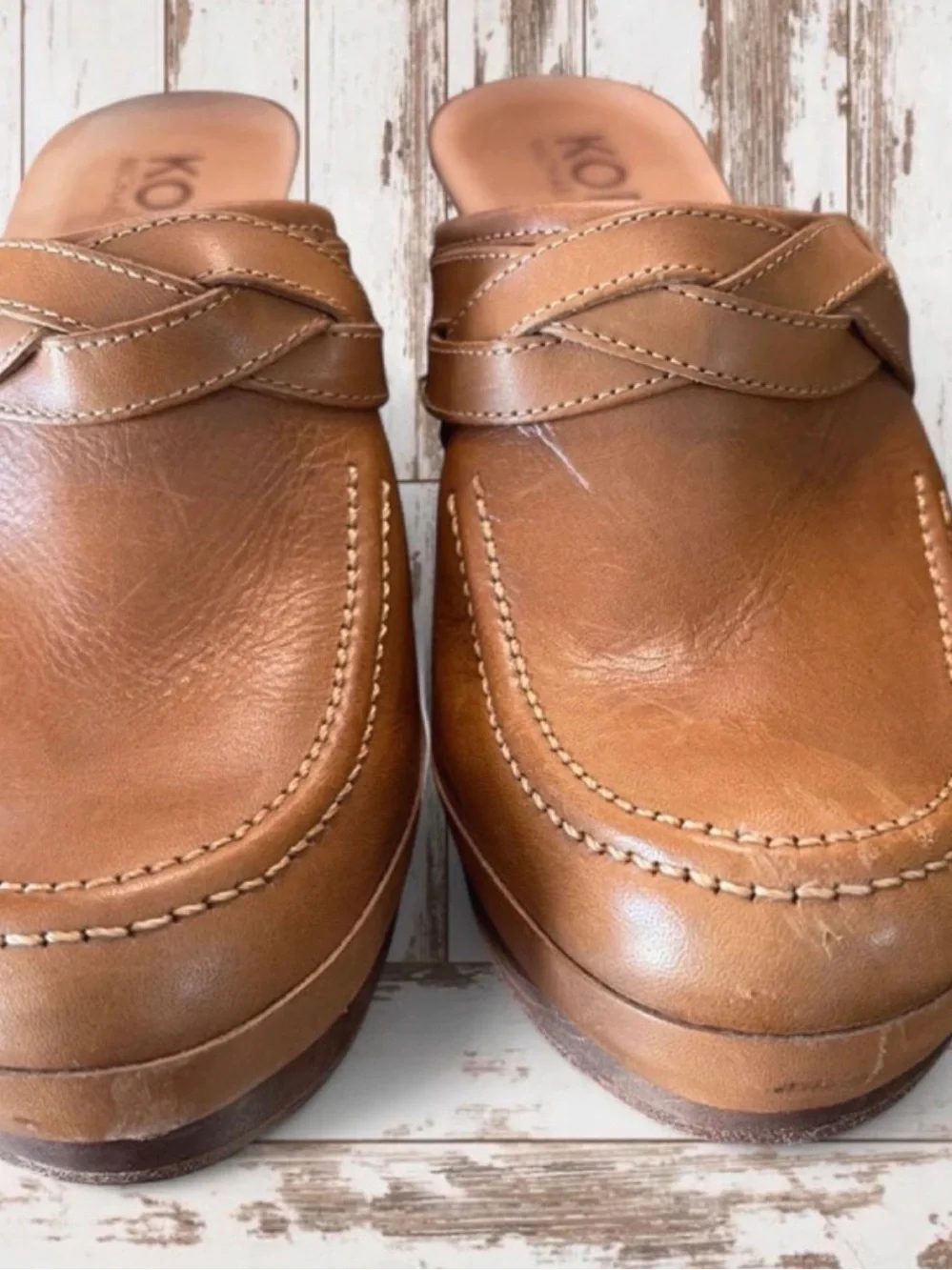 Vintage Michael Kors Brown Leather Clog Mules